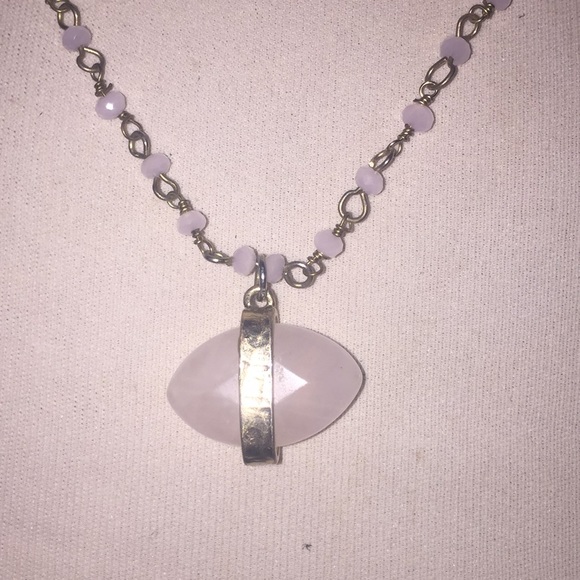 Canvas pink beaded gold chain necklace choker - Picture 5 of 8